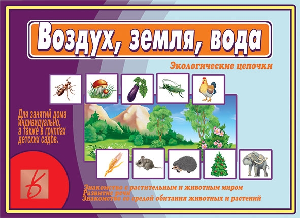 Настольно-печатная дид.игра в папке "Воздух,Земля,Вода»