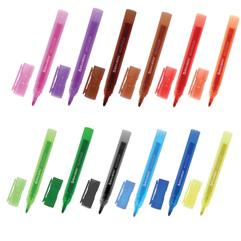Маркер для доски НАБОР 12 ЦВЕТОВ, BRAUBERG "MULTICOLOR", 3 мм