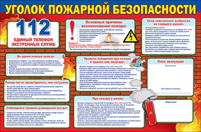 Пл.Уголок пожарной безопасности (Картон размер 596*440 мм)