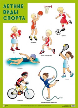 Пл.Летние виды спорта (картон, размер 690x500 мм