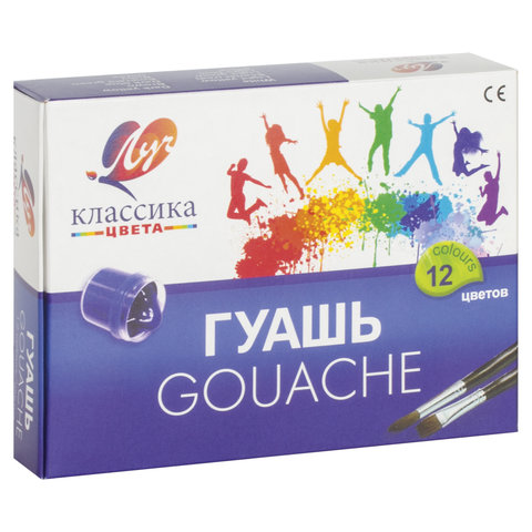 Краски гуаш.12цв.20мл Луч 19С1277-08