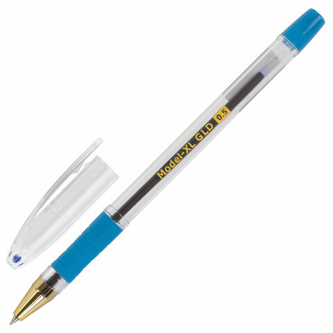 Ручка шар.BRAUBERG "Model-XL GLD", СИНЯЯ, узел 0,5 мм, линия письма 0,25 мм