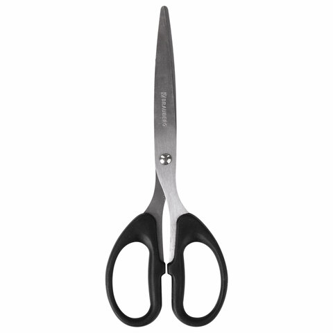 Ножницы BRAUBERG "Classic", 185 мм, чёрные, классической формы, 2-х сторонняя заточка