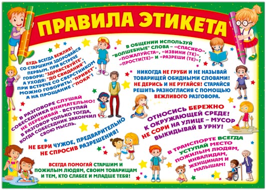 Пл.Правила этикета(картон, размер 440*596 мм)