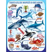 Пл.Обитатели морей и океанов (картон, размер 440*596 мм)
