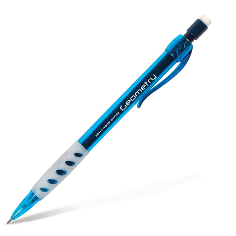 Карандаш авт.0,5 мм, KOH-I-NOOR "Geometry", ластик, резиновый грип, корпус тонированный голубой