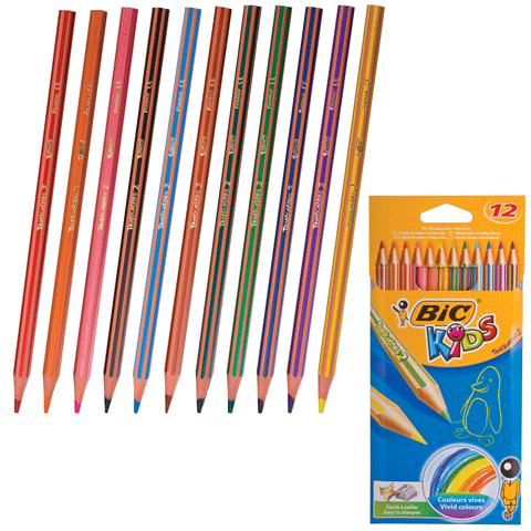 Карандаши 12 цветов BIC"Тропикулер2"пластик.корпус