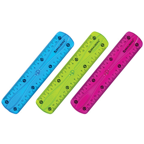 Линейка 15см.пластик гибкая "Brauberg Flex" 