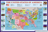 Пл.Соединенные Штаты Америки. The United States of America. Наглядное пособие для ср(размер585*885мм