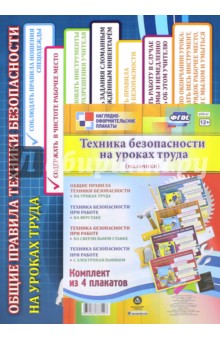 К-т пл.Техника безопасности на уроках труда" (мальчики): (4 плаката,А3) КПЛ-47
