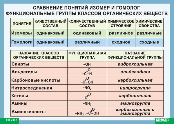 т.Сравнение понятий изомер и гомолог.Функциональные группы классов органических вещ (винил 100*140)