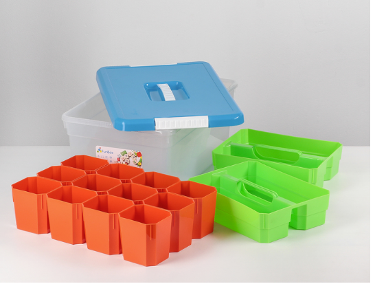 Контейнер для хранения 10 л Kid's Box, с ручкой, 12 вставок, 2 лотка