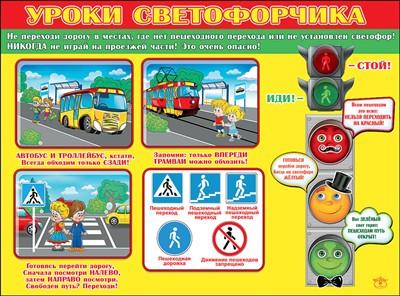 Пл.Уроки светофорчика (картон, размер 596*440мм)
