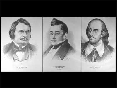 Портреты писателей (37 шт, бумага)