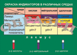 т.Окраска индикаторов в различных средах (винил, 100х140см)