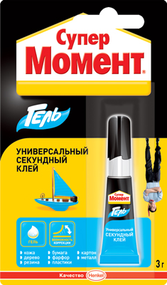 Клей секундный универсальный "Супер Момент Гель" 3г