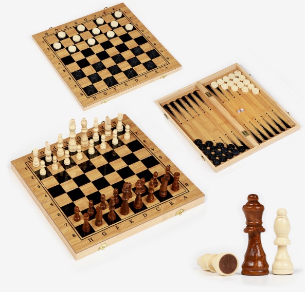 Настольная игра 3 в 1: нарды, шахматы, шашки