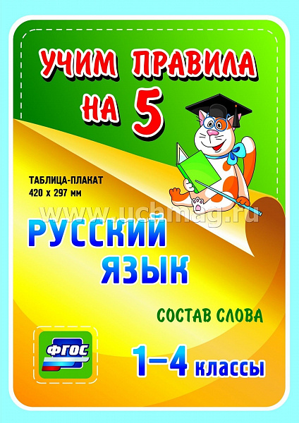 Русский язык. Состав слова. 1-4 классы: Таблица-плакат 420х297мм