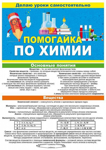Буклет Помогайка по химии