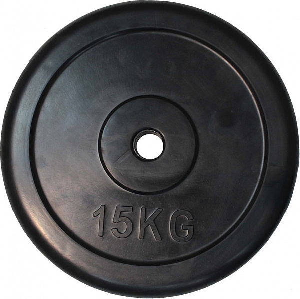 Диск обрезиненный черный "Classic" D-26, 15 кг