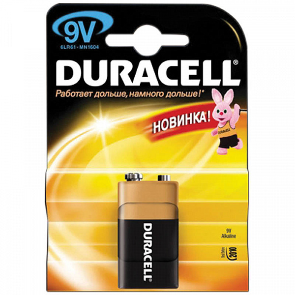 Элемент питания 6LR61/6LF22 9V "DURACELL" (щелочной)