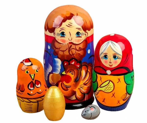 Матрешка "Курочка Ряба" 5 в 1