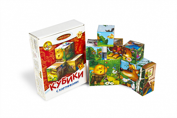 Кубики с картинками "Родные сказки" (12 штук) 