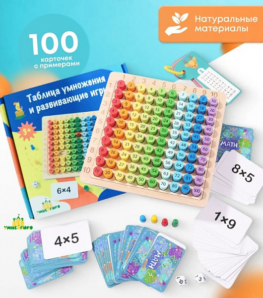 Настольная игра "Таблица умножения с карточками Умнейкино"