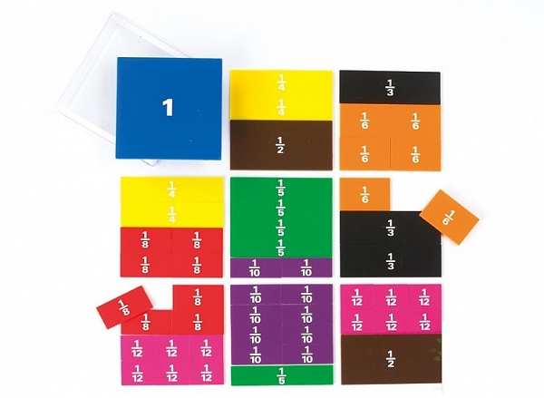 Квадраты "Дроби" (10, 1, 1/2, 1/3, 1/4, 1/5, 1/6,1/8, 1/10, 1/12 набор 51)