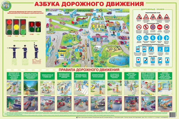 Пл.Азбука дорожного движения (картон, размер: 600*900м.)