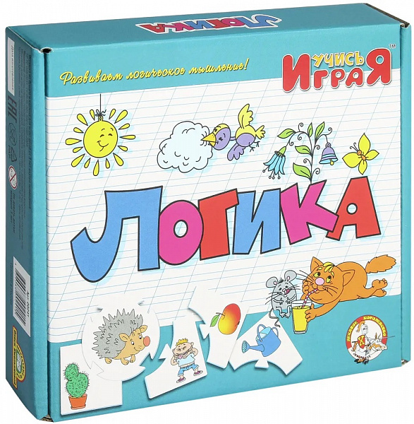 Обучающая логическая игра "Учись играя. Логика", дидактический пазл-головоломка на ассоциации